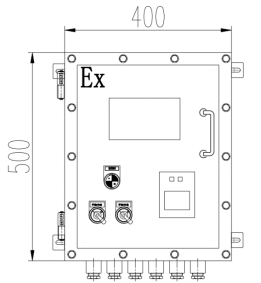ExdIIBT4防爆多功能主機(jī)尺寸圖